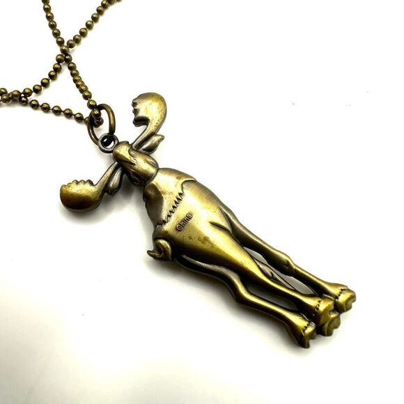 Moose long bronze tone pendant necklace - Picture 9 of 11